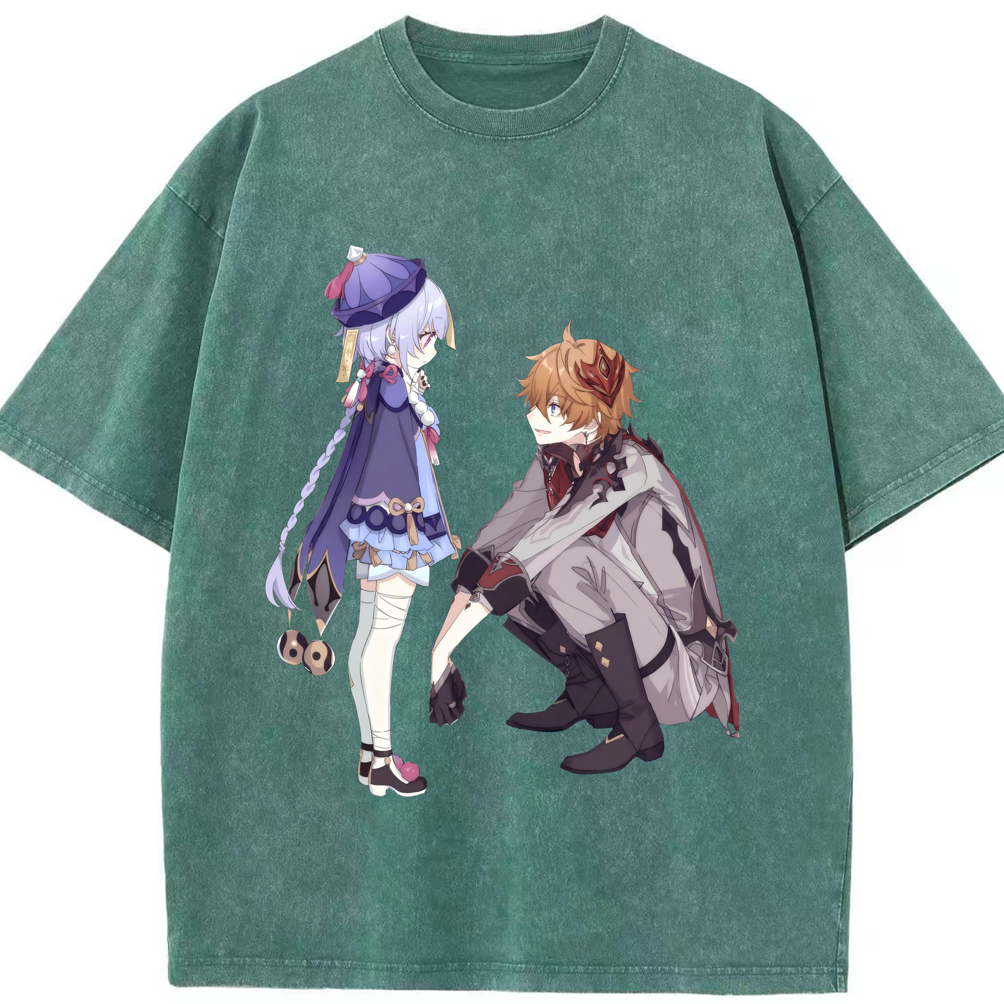 げんし神 七七 なな  genshin Nana 綿100% ヴィンテージ風 半袖Tシャツ（フロントプリント）